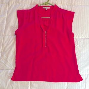 Pink sleeveless blouse